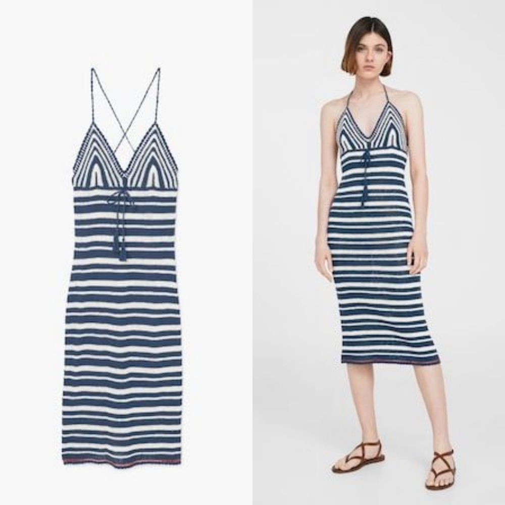 Mango crochet dress nwt sz l